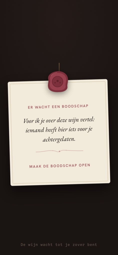 Verzegelde persoonlijke boodschap: er wacht een boodschap bij deze fles